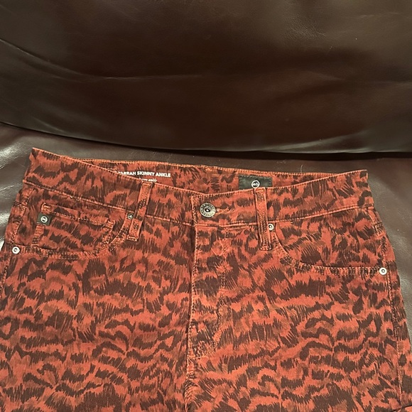 AG Adriano Goldschmied Red Patterned Skinny Jeans - Picture 2 of 8